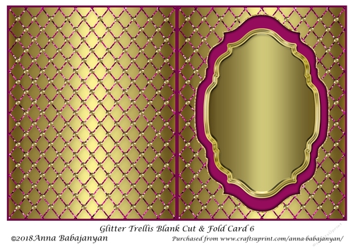 Glitter Trellis Blank Cut & Fold Card 6