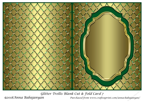 Glitter Trellis Blank Cut & Fold Card 7