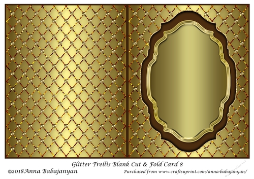 Glitter Trellis Blank Cut & Fold Card 8