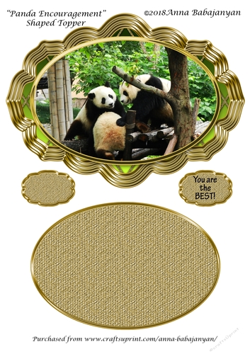 Panda Encouragement Shaped Topper