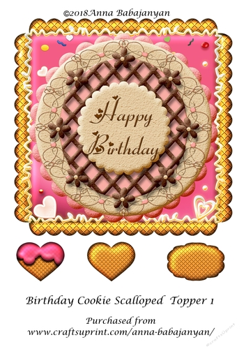 Birthday Cookie Scalloped Topper 1