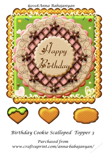 Birthday Cookie Scalloped Topper 3