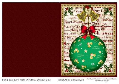 Cut & Fold Card With Christmas Decoration 2