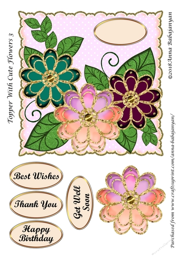 Topper With Cute Flowers 3