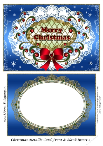 Christmas Metallic Card Front & Blank Insert 2