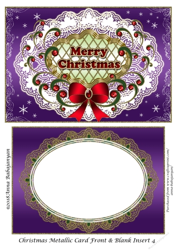 Christmas Metallic Card Front & Blank Insert 4