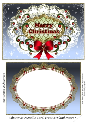 Christmas Metallic Card Front & Blank Insert 5
