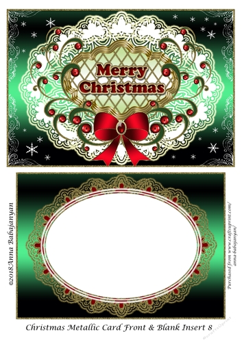 Christmas Metallic Card Front & Blank Insert 8