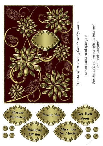 Fantasy Artistic Floral Card Front 1