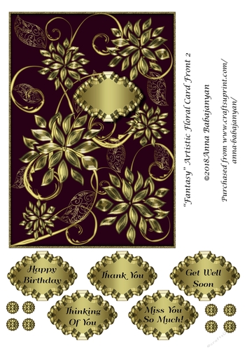Fantasy Artistic Floral Card Front 2