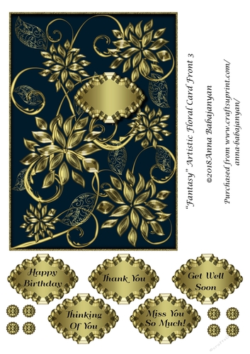 Fantasy Artistic Floral Card Front 3