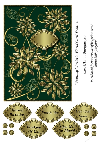 Fantasy Artistic Floral Card Front 4