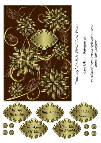 Fantasy Artistic Floral Card Front 5