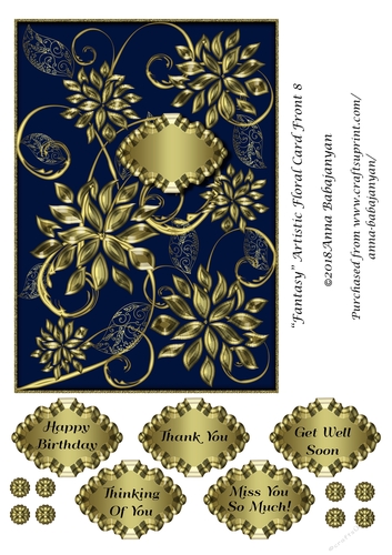 Fantasy Artistic Floral Card Front 8