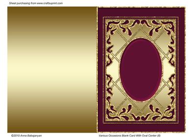 Various Occasions Blank Card with Oval Center (8)