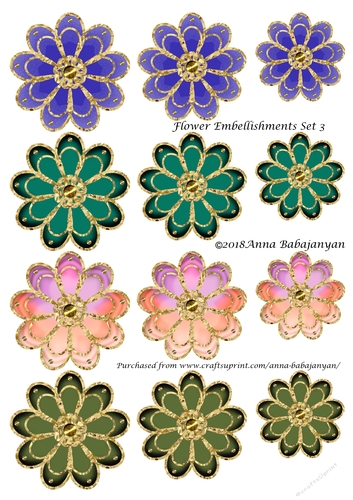 Flower Embellishments Set 3