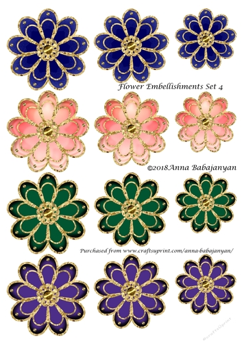 Flower Embellishments Set 4