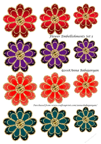 Flower Embellishments Set 5