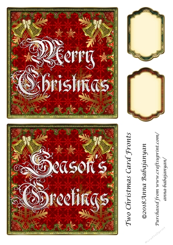 Two Christmas Card Fronts