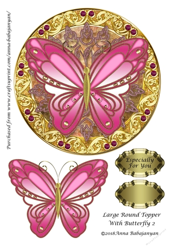 Large Round Topper With Butterfly 2