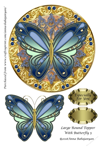Large Round Topper With Butterfly 5