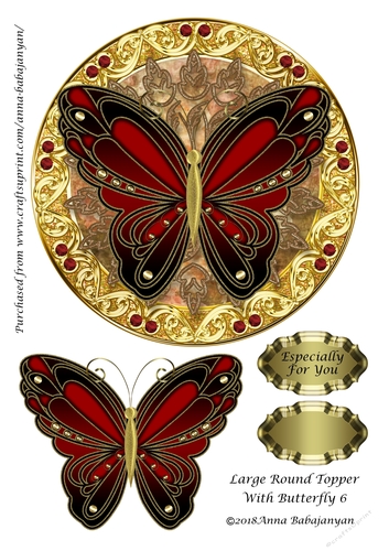 Large Round Topper With Butterfly 6