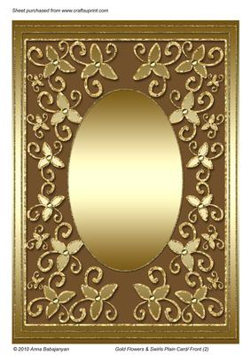 Gold Flowers & Swirls Plain Card/ Front (2)