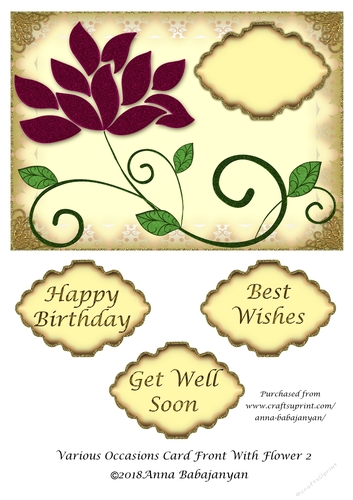Various Occasions Card Front With Flower 2