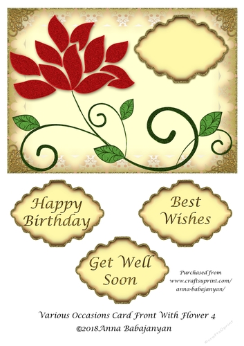Various Occasions Card Front With Flower 4