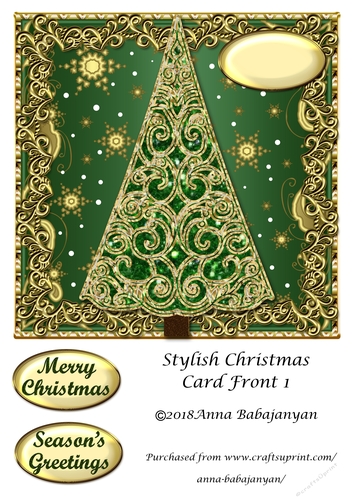 Stylish Christmas Card Front 1