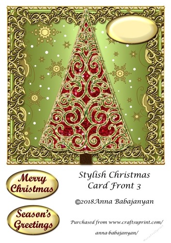 Stylish Christmas Card Front 3