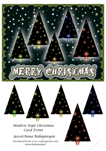 Modern Style Christmas Card Front