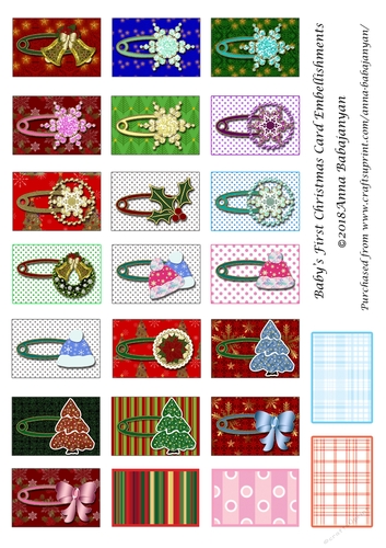 Babys First Christmas Card Embellishments