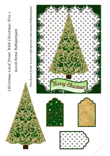 Christmas Card Front With Christmas Tree 1