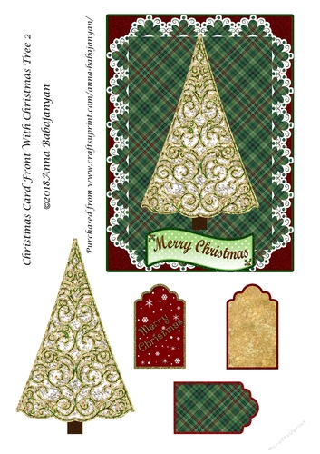 Christmas Card Front With Christmas Tree 2