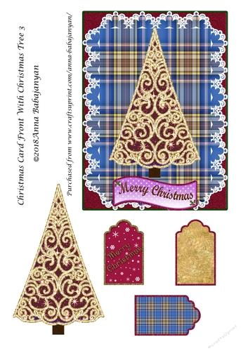 Christmas Card Front With Christmas Tree 3