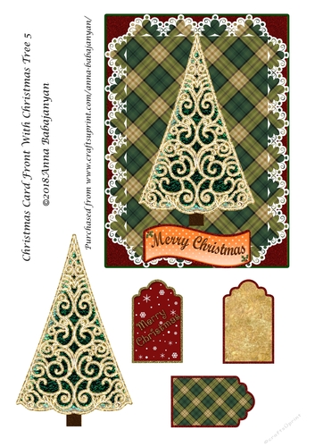 Christmas Card Front With Christmas Tree 5