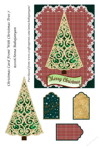 Christmas Card Front With Christmas Tree 7