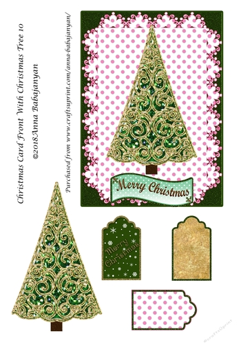 Christmas Card Front With Christmas Tree 10