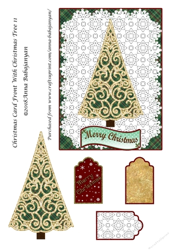 Christmas Card Front With Christmas Tree 11