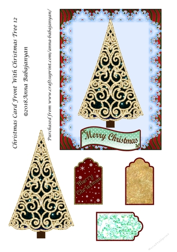 Christmas Card Front With Christmas Tree 12