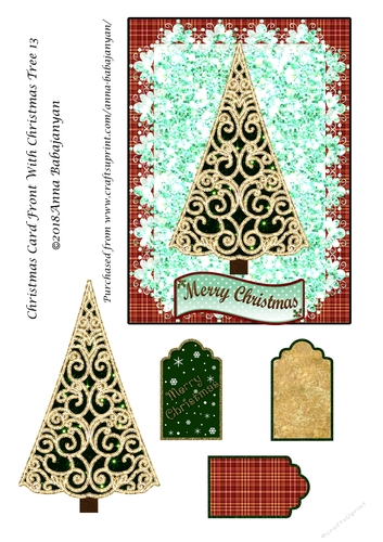 Christmas Card Front With Christmas Tree 13
