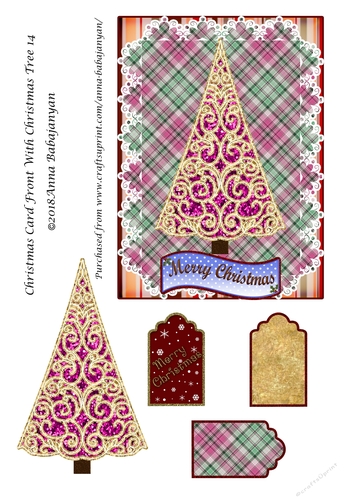 Christmas Card Front With Christmas Tree 14