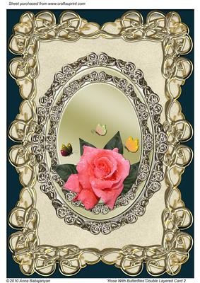 Rose with Butterflies Double Layered Card (2)