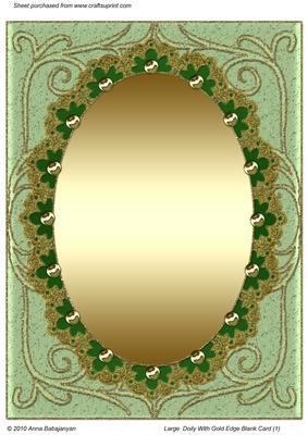 Large Doily with Gold Edge Blank Card 1