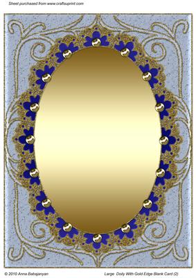 Large Doily with Gold Edge Blank Card 2