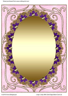 Large Doily with Gold Edge Blank Card 3