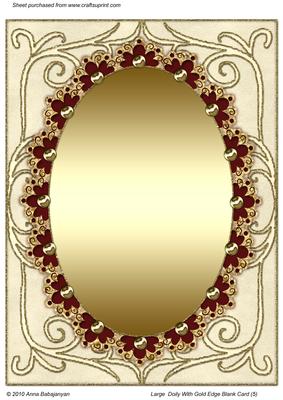 Large Doily with Gold Edge Blank Card 5