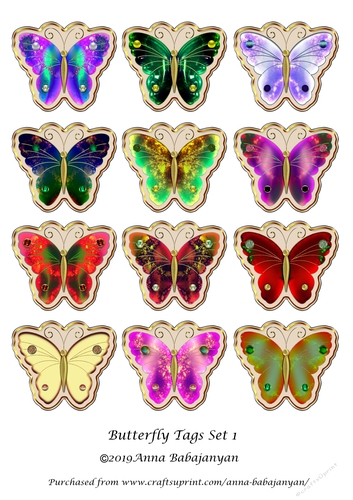 Butterfly Tags Set 1