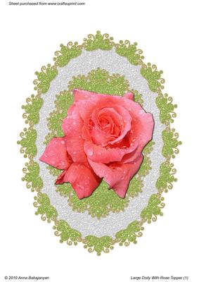 Large Doily with Rose Topper 1